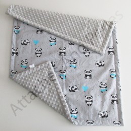 Couverture doublée motif panda - Attaches And Perles