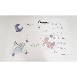 Tapis étape dinosaures personnalisable - Attaches And Perles
