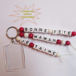 Porte-clés "Bonne fête maman je t'aime" - Attaches And Perles