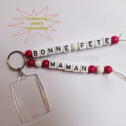Porte-clés "Bonne fête maman" - Attaches And Perles