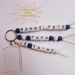 Porte-clés "Bonne fête papa je t'aime" - Attaches And Perles
