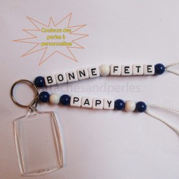 Porte-clés "Bonne fête papy" - Attaches And Perles