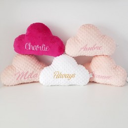 Coussin nuage minky personnalisable - Attaches And Perles