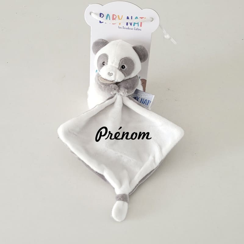 Doudou panda personnalisable - Attaches And Perles