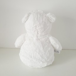 Peluche ours blanc personnalisable - Attaches And Perles