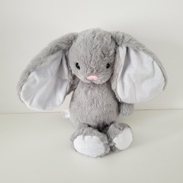 Peluche lapin gris personnalisable - Attaches And Perles