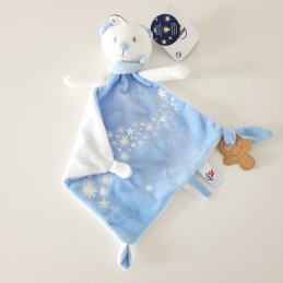 Doudou ours bleu personnalisable - Attaches And Perles