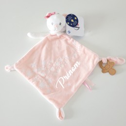 Doudou ours rose personnalisable - Attaches And Perles