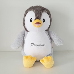 Peluche pingouin gris personnalisable - Attaches And Perles